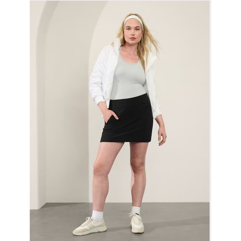 Athleta 12 Brooklyn Mid Rise Skort 16" Size 12 Black - Picture 6 of 6